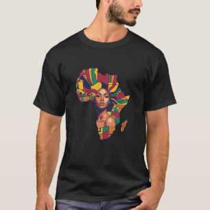 Afrikanische Königin Afrozentrische Afrika-Karte E T-Shirt