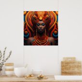 Afrikanische Königin' – Eleganz und Tradition Poster (Küche)