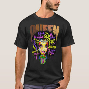 Afrikanische Königin für Frauen erziehende schwarz T-Shirt