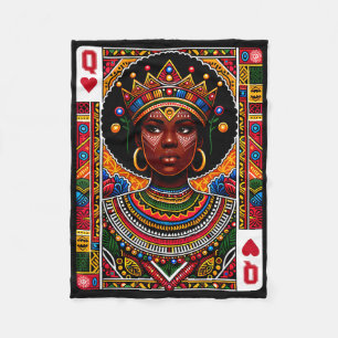 Afrikanische Königin Karte Melanin Schwarzer Stolz Fleecedecke