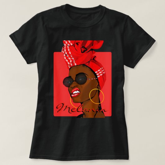 Afrikanische Königin Melanin T-Shirt (Design vorne)