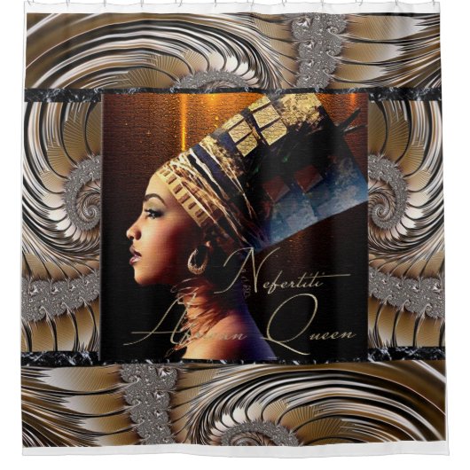 Afrikanische Königin Nefertiti Duschvorhang (Vorderseite)