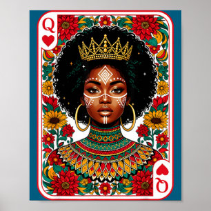 Afrikanische Königinnenkarte Melanin Schwarzer Sto Poster
