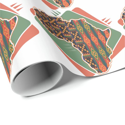 Afrikanische Kontur Geschenkpapier (Rolleneckpunkt)