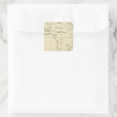Afrikanische Kontur Quadratischer Aufkleber (Tasche)