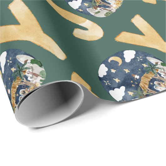 Afrikanische Krippe Geschenkpapier (Rolleneckpunkt)