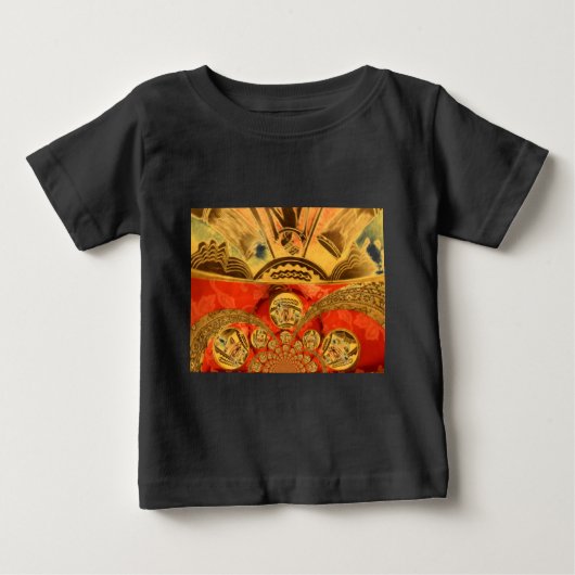 Afrikanische Kulturkunst: Rich Golden Red Design Baby T-shirt (Vorderseite)