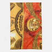 Afrikanische Kulturkunst: Rich Golden Red Design Handtuch (Vertikal)