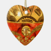 Afrikanische Kulturkunst: Rich Golden Red Design Keramikornament (Rechts)