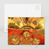 Afrikanische Kulturkunst: Rich Golden Red Design Postkarte (Vorne/Hinten)