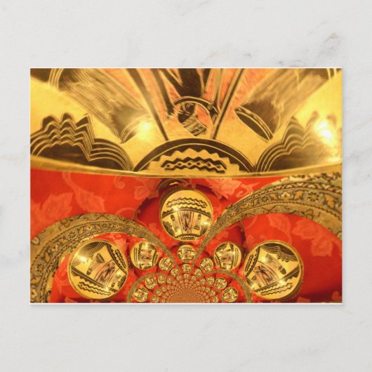 Afrikanische Kulturkunst: Rich Golden Red Design Postkarte (Vorderseite)