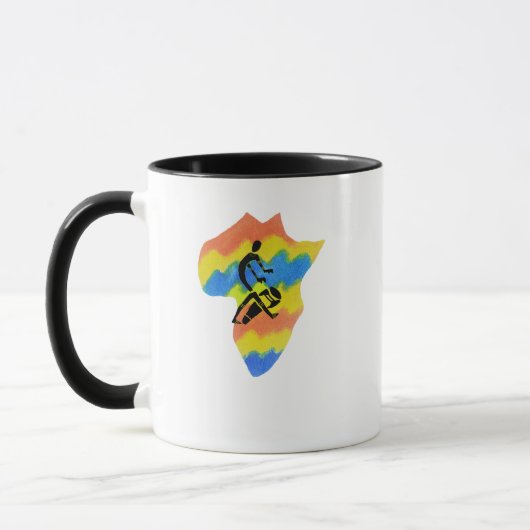 Afrikanische Kunst, Afrika Form, Silhouette Drumme Tasse (Links)