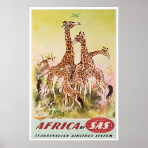 Afrikanische Kunst Afrika Giraffe Druck SAS Reisep Poster