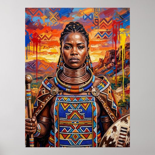 Afrikanische Kunst Afrozentrisches Poster (Vorne)