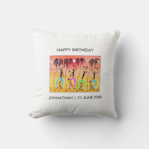 Afrikanische Kunst, die zum Geburtstag glücklich i Kissen