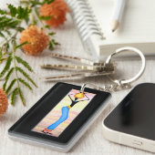 Afrikanische Kunst, elegante Frau, Kokosölverkäufe Schlüsselanhänger (Vorderseite rechts)