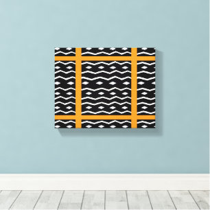 afrikanische Kunst, ethnisches Muster Orange Leinwanddruck