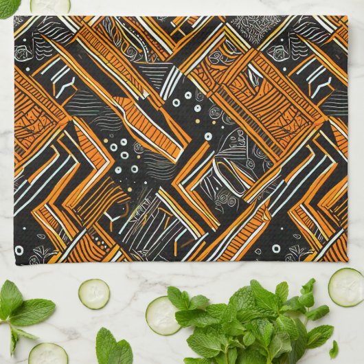 afrikanische Kunst Geschirrtuch (Gefaltet)