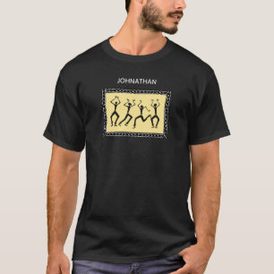 Afrikanische Kunst Glückliche Toll Silhouette Tänz T-Shirt
