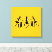 Afrikanische Kunst, glücklicher Tanz Leinwanddruck (Insitu (Holzboden))