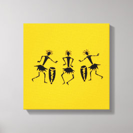 Afrikanische Kunst, glücklicher Tanz Leinwanddruck