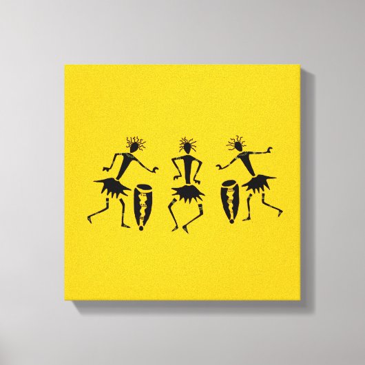 Afrikanische Kunst, glücklicher Tanz Leinwanddruck (Vorderseite)