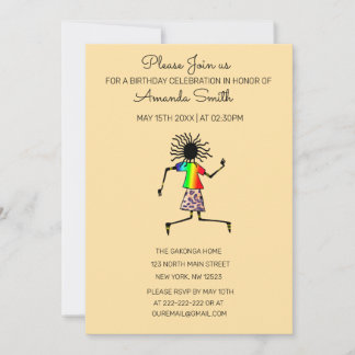 Afrikanische Kunst, Niedliche und Phantastische Tä Einladung