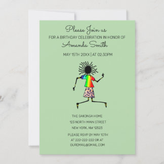 Afrikanische Kunst, Niedliche und Phantastische Tä Einladung