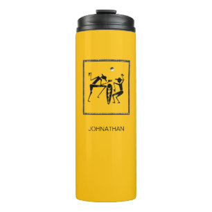 Afrikanische Kunst, Niedliches und sonniges Mondli Thermosbecher