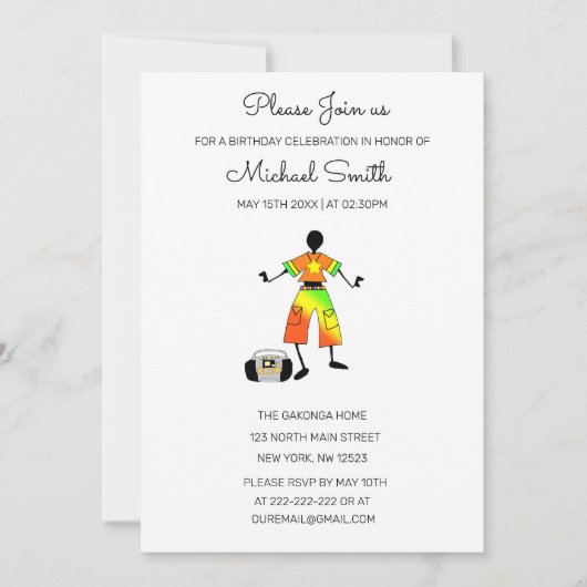 Afrikanische Kunst, Phantastisches Glück zum Gebur Einladung (Vorderseite)