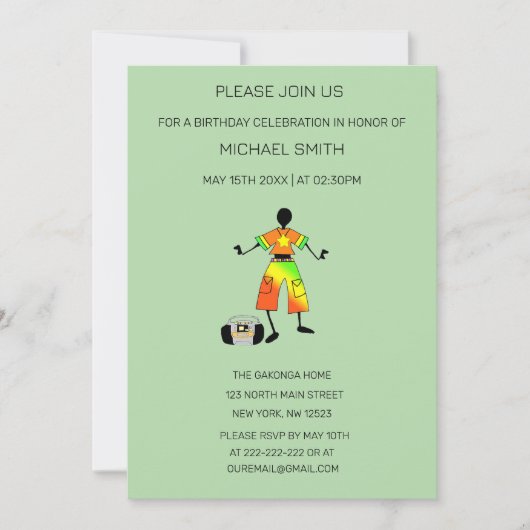 Afrikanische Kunst, Phantastisches Glück zum Gebur Einladung (Vorderseite)