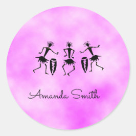 afrikanische Kunst, rosa Cloud Inspiration Tanz Runder Aufkleber