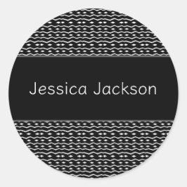 Afrikanische Kunst, Schwarz-Weiß-Muster Runder Aufkleber