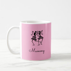 Afrikanische Kunst, Silhouette-Feier Mumie Rosa Kaffeetasse