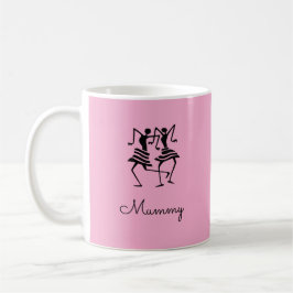 Afrikanische Kunst, Silhouette Feiern Mummy Pink Kaffeetasse