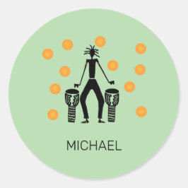 Afrikanische Kunst - Silhouette Runder Aufkleber