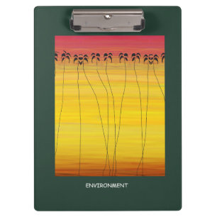 Afrikanische Kunst, Sonnenuntergang und Umwelt Klemmbrett