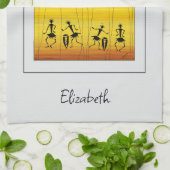 Afrikanische Kunst, tropische Sonnenuntergänge Geschirrtuch (Gefaltet)