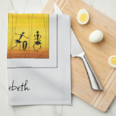 Afrikanische Kunst, tropische Sonnenuntergänge Geschirrtuch (Viertel Falte)