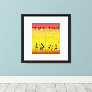 Afrikanische Kunst, tropische Sonnenuntergänge Leinwanddruck