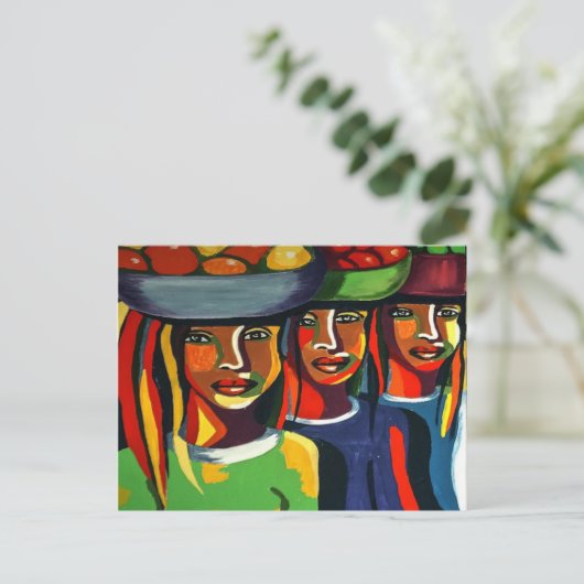 Afrikanische Kunsterlebnisse Postkarte (Stehend Vorderseite)