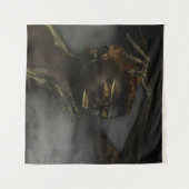 Afrikanische Kunstfrauen, Schwarz und Gold Wandteppich (Vorderseite (Horizontal))