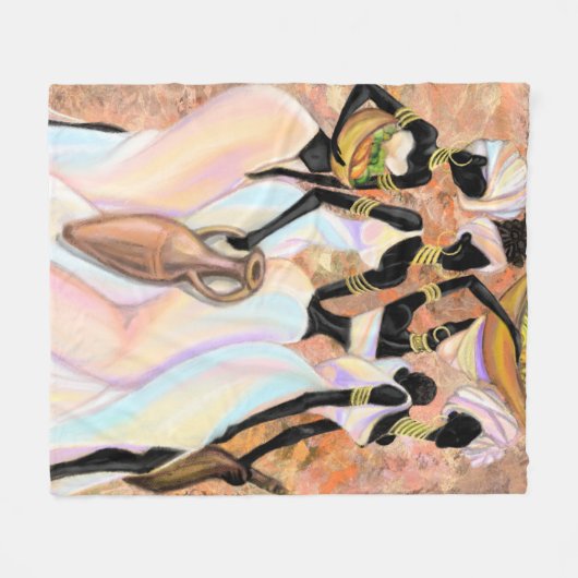 afrikanische Ladys Fleece Blanket - Kunstmalerei (Vorderseite (Horizontal))