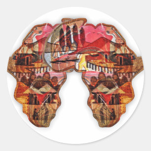 Afrikanische Landkarte: Feiern Sie die Saison mit  Runder Aufkleber