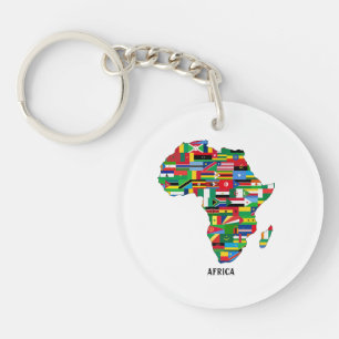 Afrikanische Landkarte Kontinent farbenfroh Schlüsselanhänger
