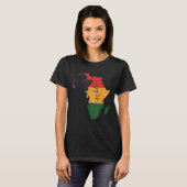 Afrikanische Landkarte mit Afro Queen in Afrika ge T-Shirt (Vorne ganz)