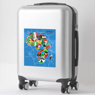 Afrikanische Landkarte mit Flaggen Aufkleber