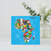 Afrikanische Landkarte mit Flaggen Feiertagskarte (Stehend Vorderseite)