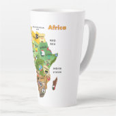Afrikanische Landkarte mit Flaggen Latte Tasse (Rechte Ecke)