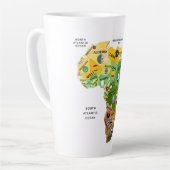 Afrikanische Landkarte mit Flaggen Latte Tasse (Linke Ecke)